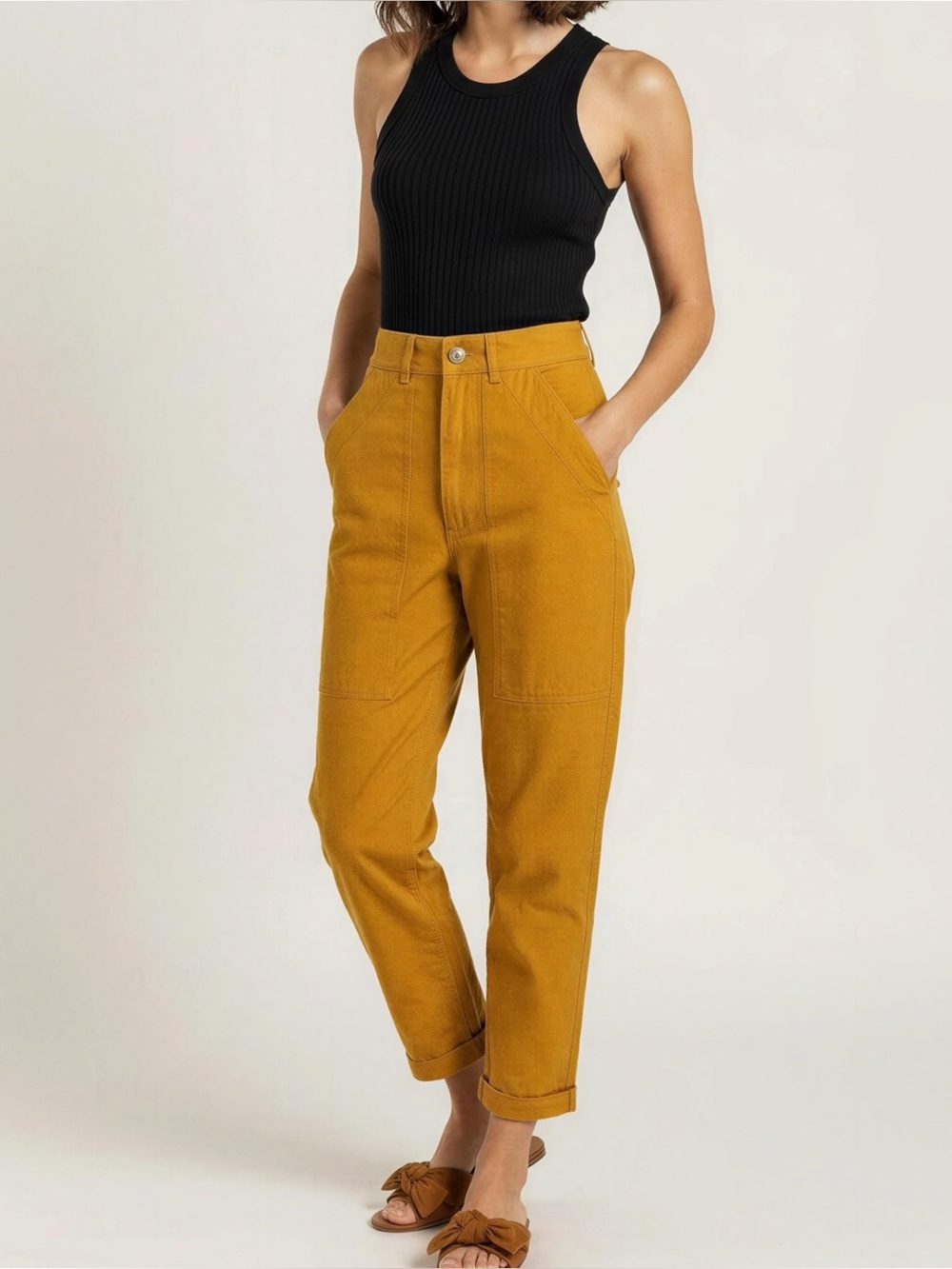 BIG BUD PRESS Pencil Pants, Spicy Mustard, XXS (Petite)